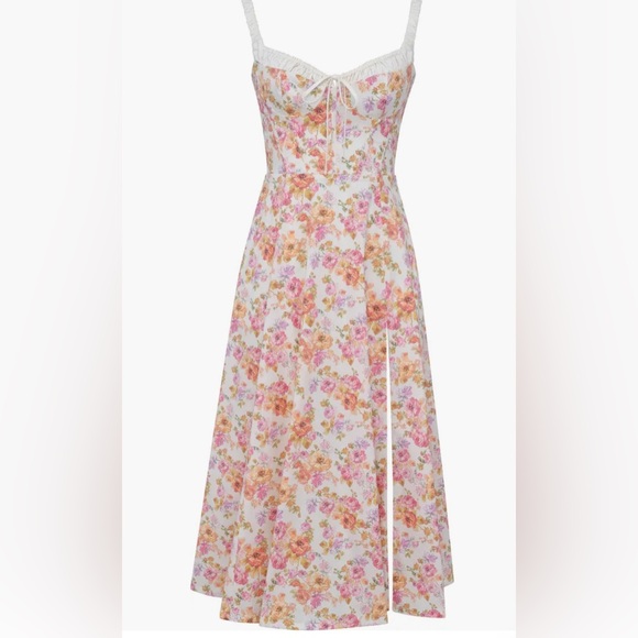 House of CB || Sabrina Corset Fit & Flare‎ Dress Cream Pink XS - Picture 13 of 13